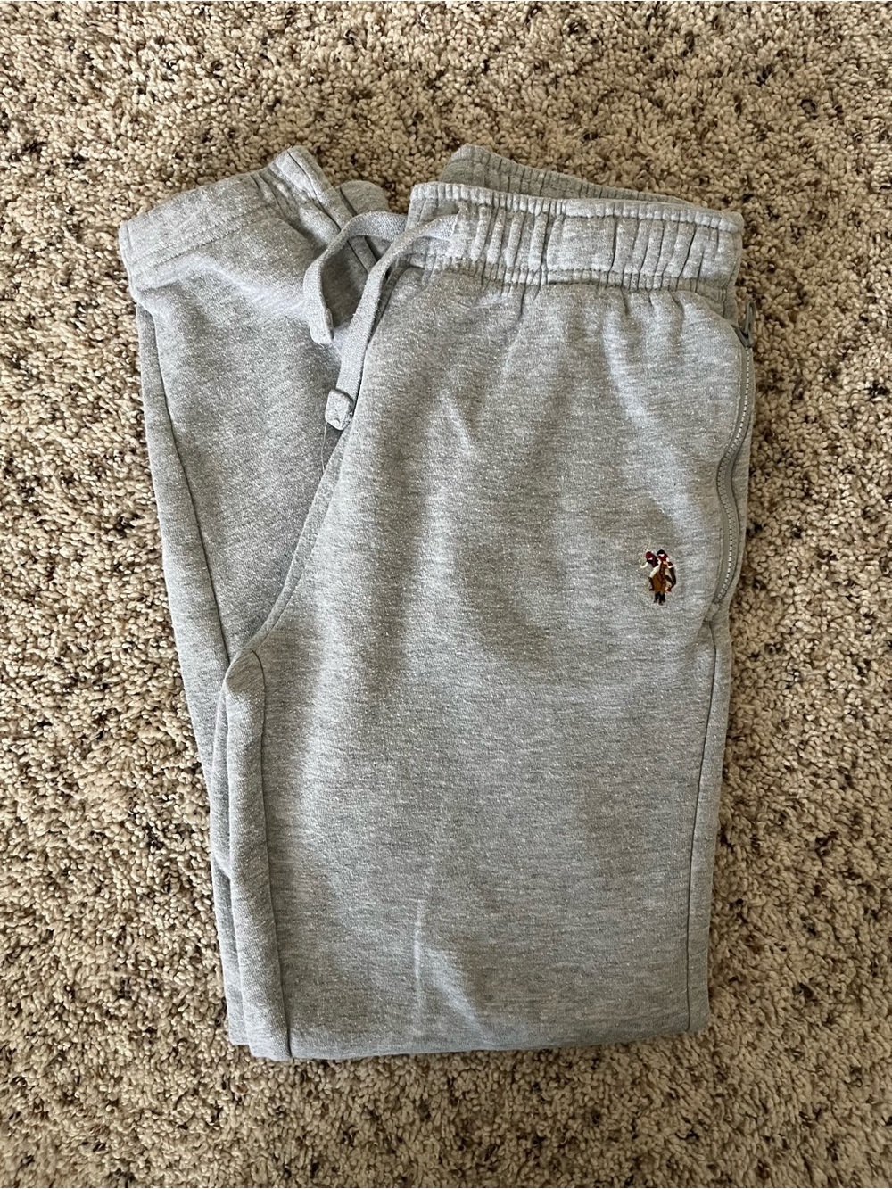 U.S. Polo Assn. Boys Gray Sweatpants Large 10/12 Jogger Pants